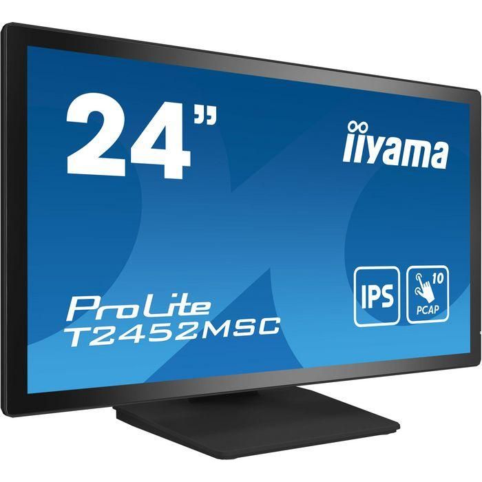 MONITOR IIYAMA 24" TACTIL CAPACITIVO T2452MSC-B1, IPS, 14 MS, HDMI, USB, DISPLAYPORT, ALT, REG INCL 90º, VESA 100 x 100 1 MONITOR IIYAMA 24" TACTIL CAPACITIVO T2452MSC-B1, IPS, 14 MS, HDMI, USB, DISPLAYPORT, ALT, REG INCL 90º, VESA 100 x 100 1