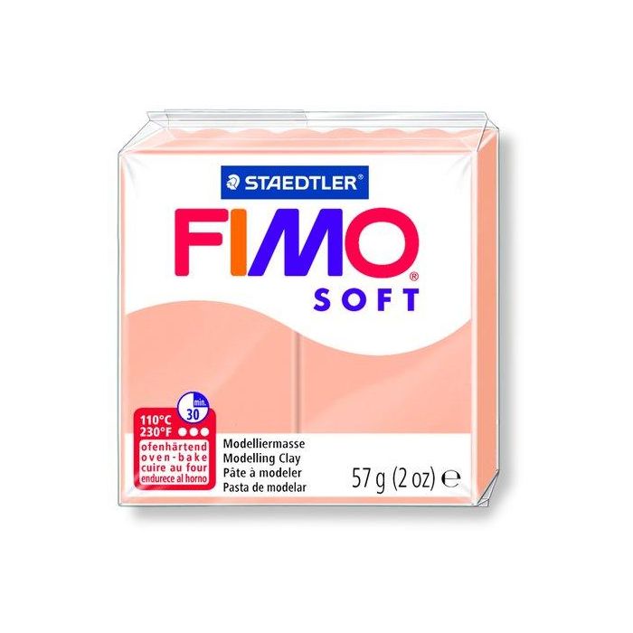Staedtler Pasta de Modelar FIMO Soft 57g Color Carne. Blanda, fácil de mezclar y lista para usar. Ideal para toda la familia. Pastilla dividida.
