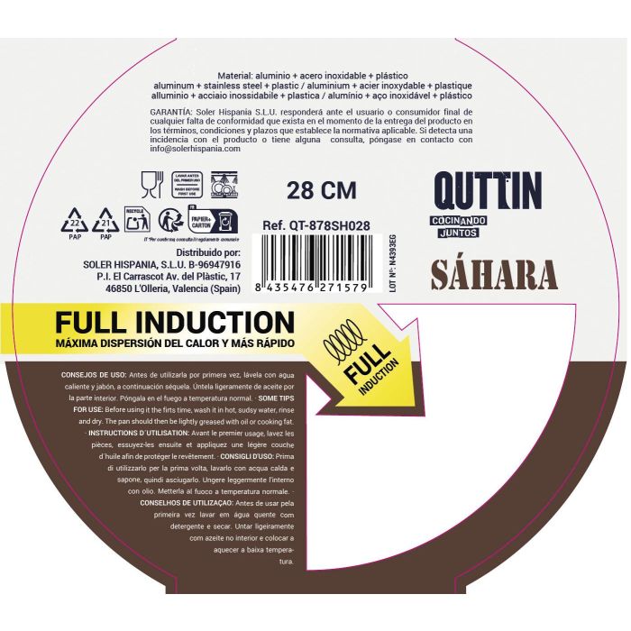 Quttin Sartén de Aluminio Forjado de 28 cm, con Mango Soft Touch, serie Full Saha, espesor 3.0 mm (6 Unidades) 7