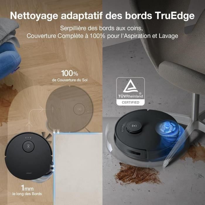 Aspiradora robot ECOVACS T30S Pro Omni con base - 11000 Pa - Cepillo ZeroTangle - Limpieza con fregona de agua caliente 3 Aspiradora robot ECOVACS T30S Pro Omni con base - 11000 Pa - Cepillo ZeroTangle - Limpieza con fregona de agua caliente 3