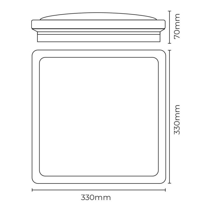 Edm Aplique superficie led cuadrado efecto madera 18W 6500K 1820LM 33x33x7cm 1