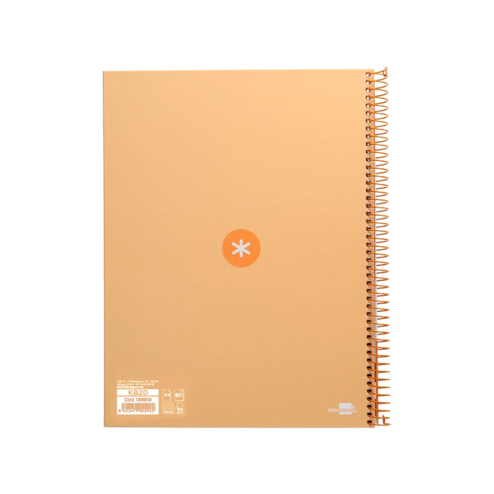 Antartik Cuaderno Espiral A4 Micro Peach Tapa Forrada 80 Hojas 90 gr Cuadro 5mm 1 Banda 4 Taladros 7