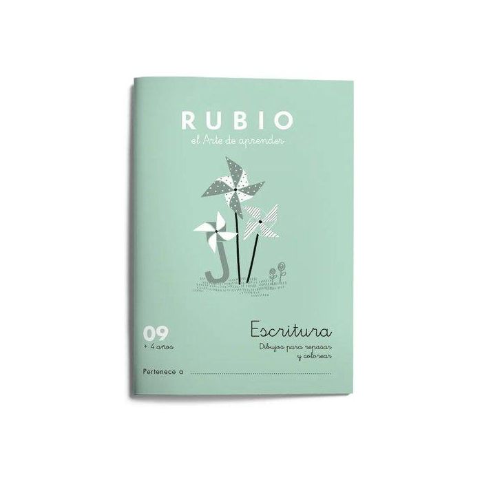 Rubio Cuaderno Caligrafía Nº 09 Desarrollo Destrezas Motrices Lenguaje Escrito Certificado FSC 15x213x155 mm