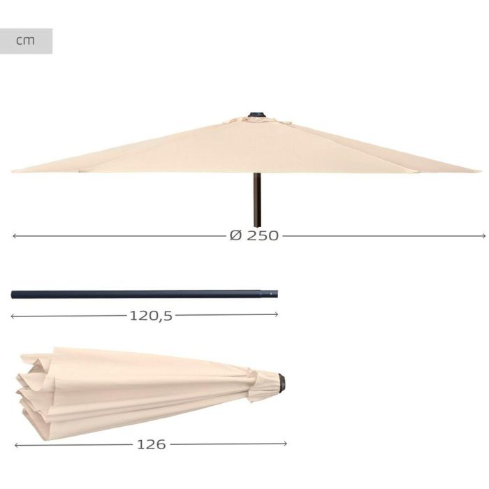 Sombrilla Aktive Beige Ø 250 cm 3 Sombrilla Aktive Beige Ø 250 cm 3