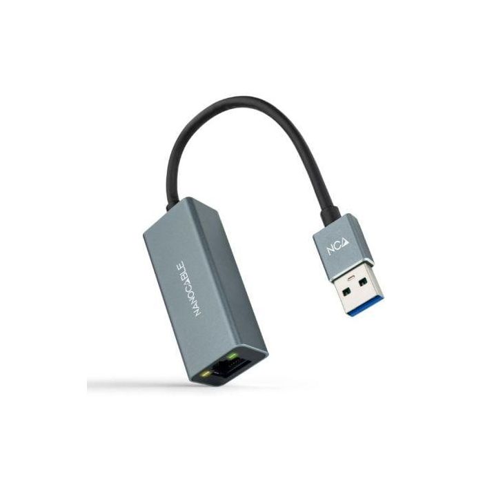 Nanocable 10.03.0405 Conversor Adaptador USB 3.0 a Ethernet RJ45 Gigabit (10/100/1000 Mbps), Aluminio Gris, 15 cm, Plug & Play Nanocable 10.03.0405 Conversor Adaptador USB 3.0 a Ethernet RJ45 Gigabit (10/100/1000 Mbps), Aluminio Gris, 15 cm, Plug & Play
