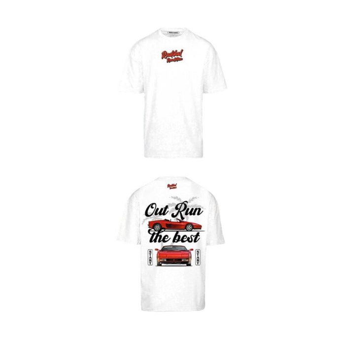 Radikal Revolution RKOUT204XL Camiseta Out Run Videojuego SEGA Blanca Talla XL - Nostalgia ochentera, estilo racing Radikal Revolution RKOUT204XL Camiseta Out Run Videojuego SEGA Blanca Talla XL - Nostalgia ochentera, estilo racing
