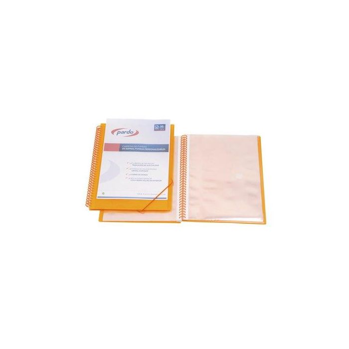 Carpeta Fundas (Tarifario) Pardo Studio Style Espiral Pp A4 50 F. Naranja