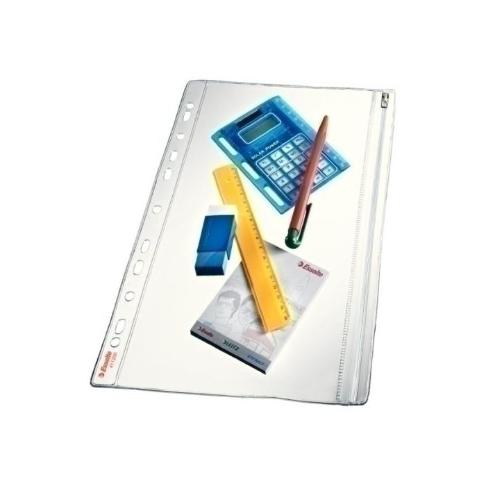 Funda Multitaladro C/Cremallera Esselte Pvc 200Μ A4 11 Tal. Bolsa De 5