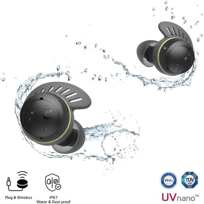 Auriculares deportivos LG TONE Free Fit TF8Q - Bluetooth - True Wireless - Resistente al agua (IP67) - Negro 4