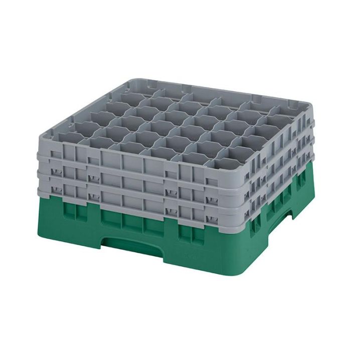 CAMBRO - 36S738-119 - Cesta de lavado 36 comp. 3 alturas - 7,2 cm Ø máx. - alt. máx. 20 cm - 50 x 50 x 22,5 cm - Verde sherwood