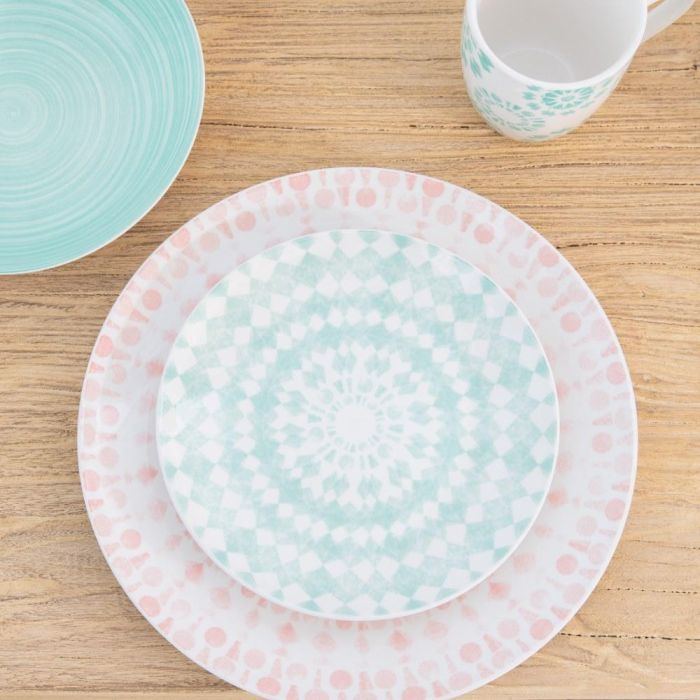 Plato Hondo Turquesa Porcelana Cocina 20,50 X 20,50 X 4,50 C