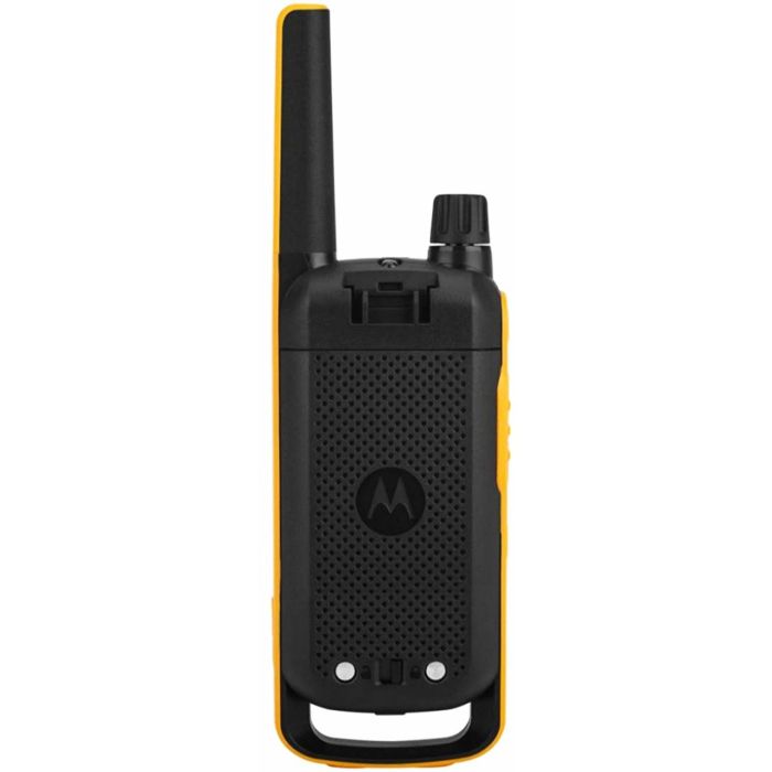 Motorola T82 Extreme Walkie Talkie - 16 Canales, 10 Km Alcance, Linterna LED, Negro y Amarillo 2