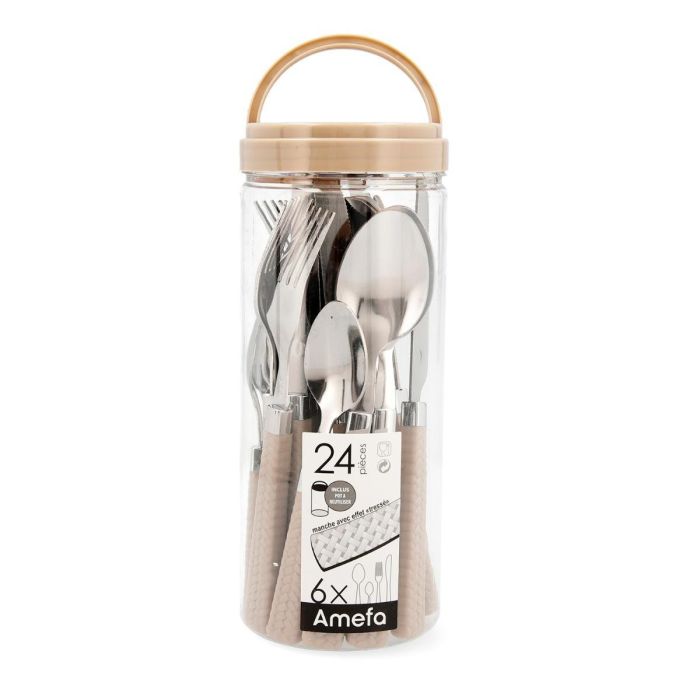 Amefa Set de 24 Cubiertos Paille Acero Inoxidable Bicolor Brillo 25 cm 2 mm Apto Lavavajillas 1 Amefa Set de 24 Cubiertos Paille Acero Inoxidable Bicolor Brillo 25 cm 2 mm Apto Lavavajillas 1