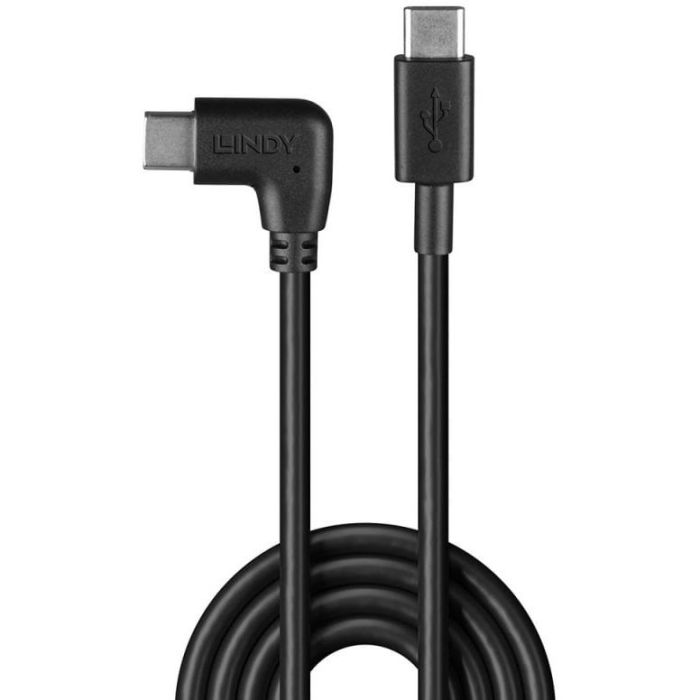 LINDY Cable USB 2.0 Tipo C, 90° Angular, 1m, USB C Macho a USB C Macho, Negro 1 LINDY Cable USB 2.0 Tipo C, 90° Angular, 1m, USB C Macho a USB C Macho, Negro 1