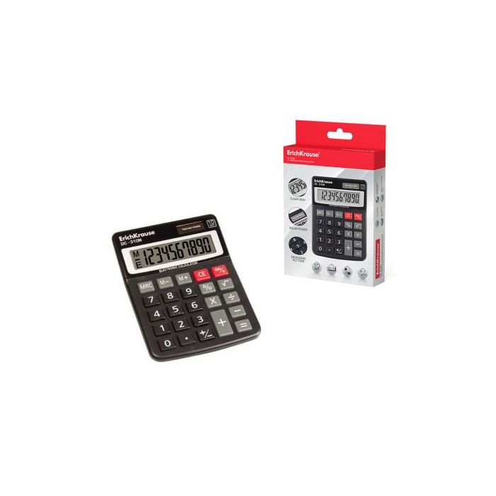 ERICH KRAUSE Calculadora DC-310N Sobremesa 10 Dígitos Dual Solar/Pila 50310 Funciones Básicas Porcentajes Raíz Cuadrada