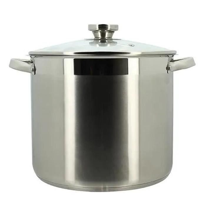 Olla con tapa - MENASTYL - 4615455 - Acero inoxidable - 9 litros - Todo tipo de fuegos, incluida inducción Olla con tapa - MENASTYL - 4615455 - Acero inoxidable - 9 litros - Todo tipo de fuegos, incluida inducción