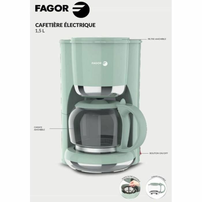 Fagor Cafetera de Filtro FG1560 1.5L 12 Tazas Mantiene Caliente 1 Fagor Cafetera de Filtro FG1560 1.5L 12 Tazas Mantiene Caliente 1
