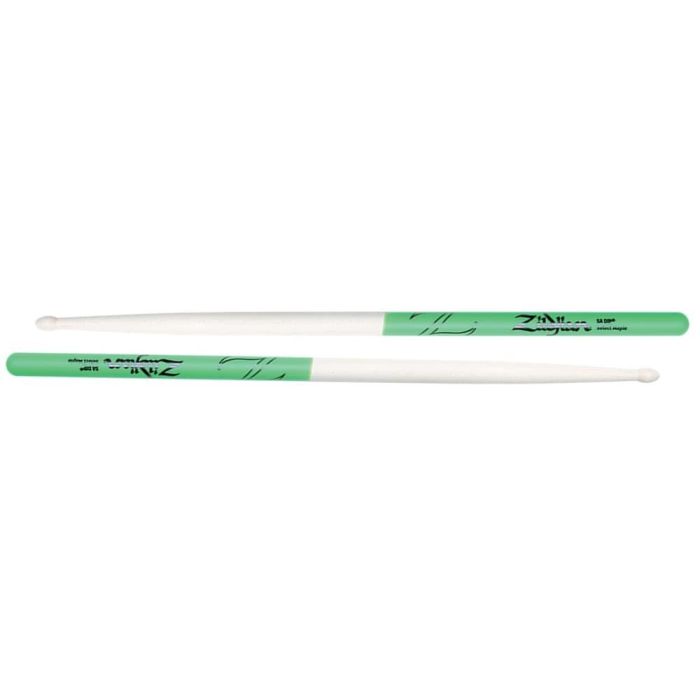 Zildjian Baquetas 5A Hickory Dip Natural Verde - 1.42cm Diámetro, 40.64cm Largo