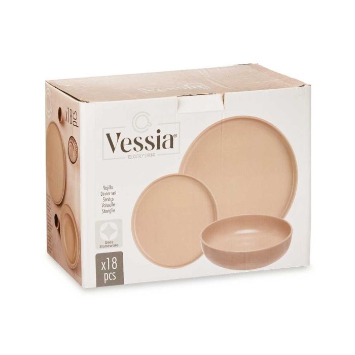 Set 18 Pzs Vajilla Gres Beige Vessia 39X29CM 2 Set 18 Pzs Vajilla Gres Beige Vessia 39X29CM 2