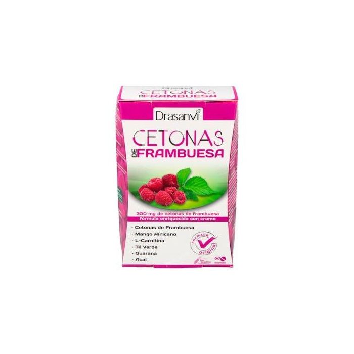DRASANVI Cetonas de Frambuesa con Mango Africano, L-Carnitina y Guaraná para Peso Saludable 60 Comprimidos