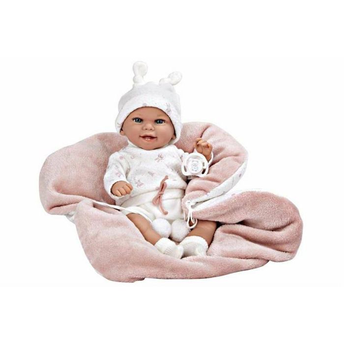 Muñecas Arias Muñeca Elegance Babyto 35 cm Rosa con Manta Muñeco de Peso Edad 3+ años