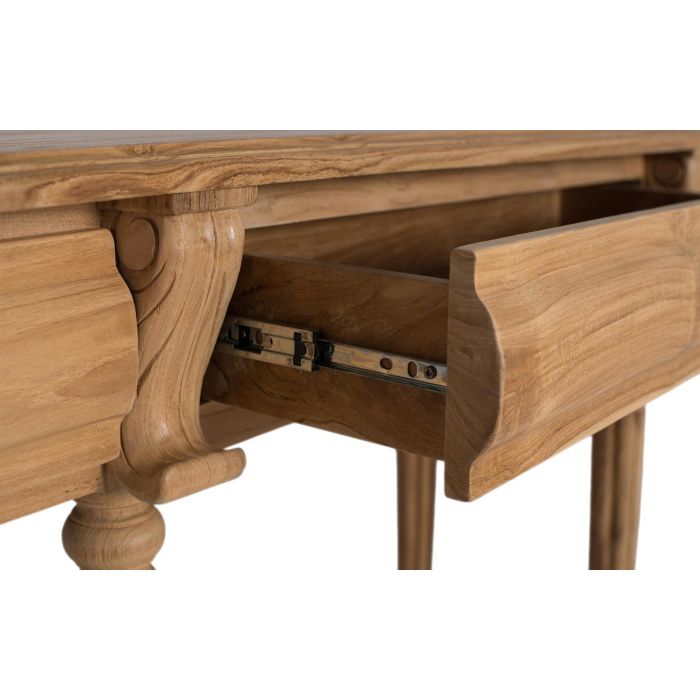 Giner Y Colomer Consola de Madera Maciza de Teca con 2 Cajones y Tiradores Metálicos 6 Giner Y Colomer Consola de Madera Maciza de Teca con 2 Cajones y Tiradores Metálicos 6