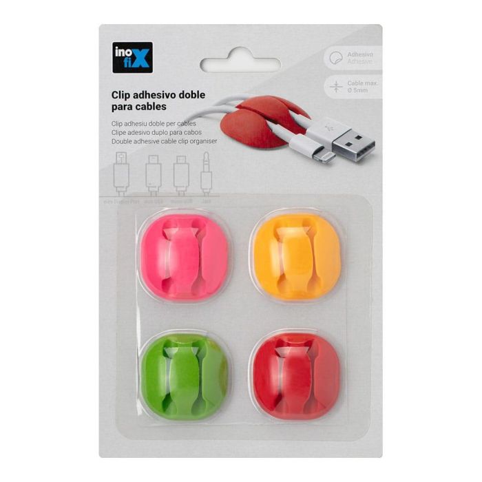 Clip adhesivo doble para cables surtido inofix colores / modelos surtidos 1