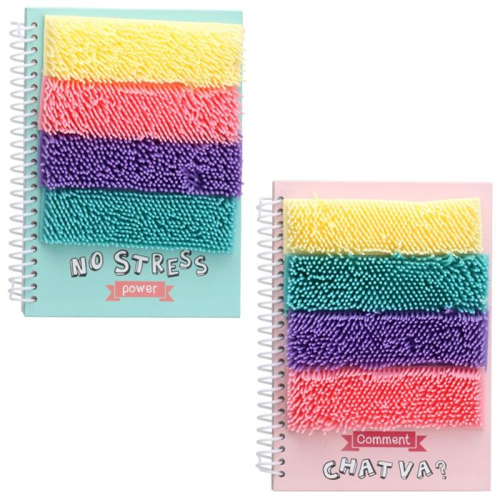 The Concept Factory Libreta Anti Stress Kawaii Cuaderno con Espiral y Tiras de Silicona de Colores Modelos Surtidos Panda o Gato 2