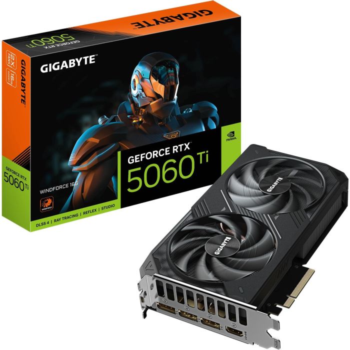 Gigabyte 9VN506TW-00-G10 Tarjeta Gráfica GeForce RTX 5060 Ti WindForce 16GB GDDR7 PCIe 5.0 2572MHz DP HDMI