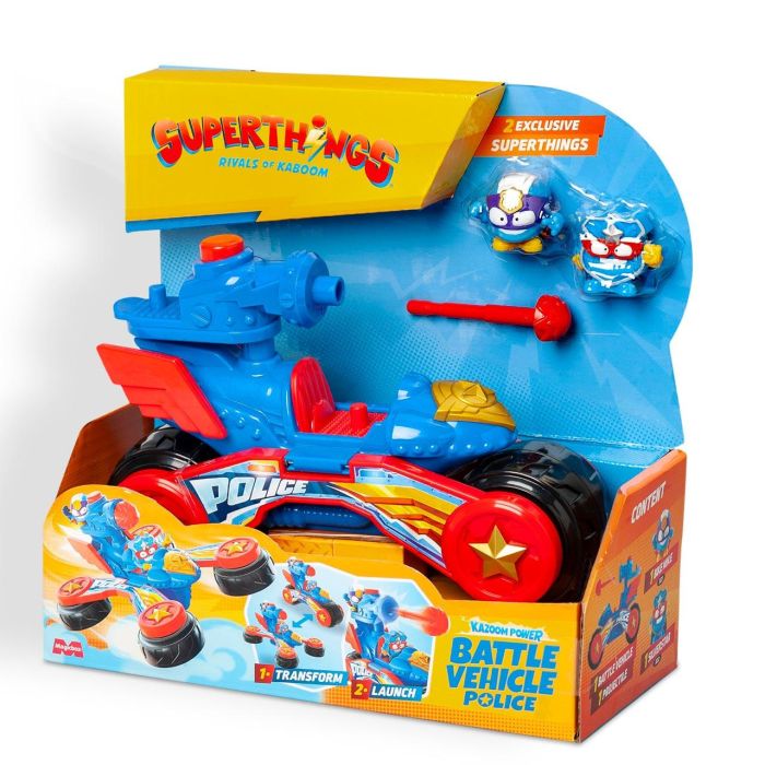 SUPERTHINGS Pstsp116In320 Battle Vehicles Police, Vehículo de Héroes, de Motocicleta a Dron, Incluye 2 Superthings Exclusivos 1 SUPERTHINGS Pstsp116In320 Battle Vehicles Police, Vehículo de Héroes, de Motocicleta a Dron, Incluye 2 Superthings Exclusivos 1