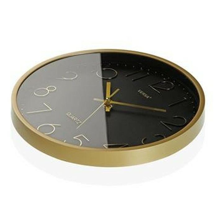 Reloj de Pared Negro/Dorado Versa 4x30 cm - Movimiento Silencioso (2 Unidades) 4 Reloj de Pared Negro/Dorado Versa 4x30 cm - Movimiento Silencioso (2 Unidades) 4