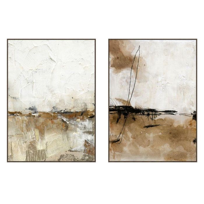 Cuadro Home ESPRIT Blanco Marrón Beige Abstracto Moderno 103 x 4,5 x 143 cm (2 Unidades) 0 Cuadro Home ESPRIT Blanco Marrón Beige Abstracto Moderno 103 x 4,5 x 143 cm (2 Unidades) 0