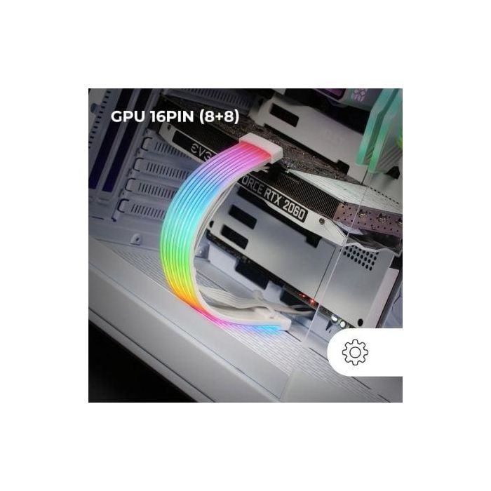 Mars Gaming MCA-16X Funda para cable de alimentación ARGB para GPU 16PIN (8+8) PCIe, sincronizable, LEDs ultrabrillantes, silicona flexible 2 Mars Gaming MCA-16X Funda para cable de alimentación ARGB para GPU 16PIN (8+8) PCIe, sincronizable, LEDs ultrabrillantes, silicona flexible 2