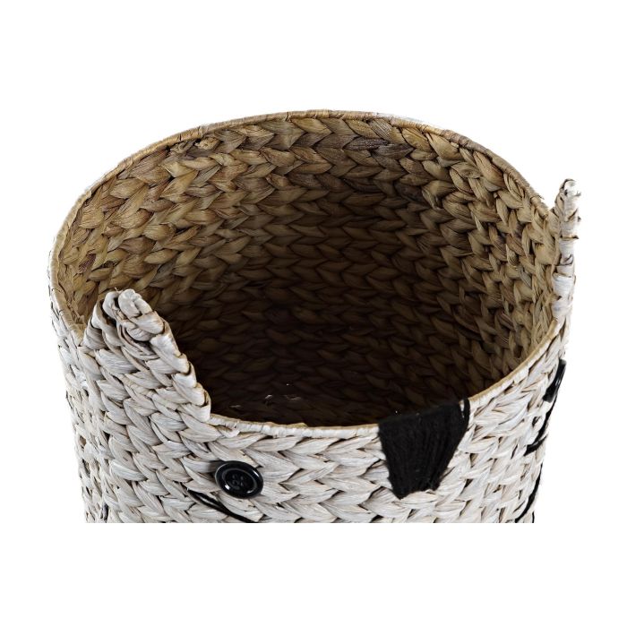 DKD Home Decor Cesta Baby de Fibra para Almacenamiento y Decoración Infantil Blanco Negro 37x37x40 cm 2 DKD Home Decor Cesta Baby de Fibra para Almacenamiento y Decoración Infantil Blanco Negro 37x37x40 cm 2