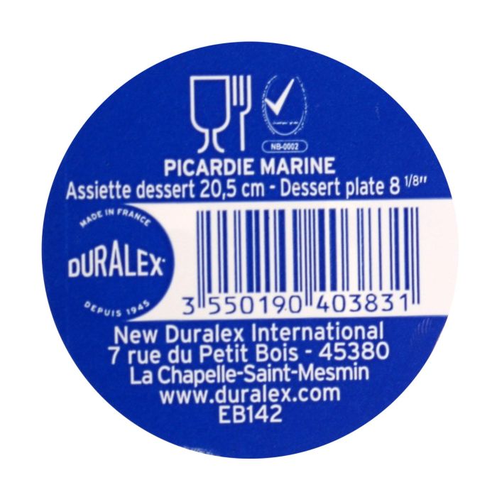 Duralex Plato Postre Picardie Marine 20,5 cm (48 Unidades) 4