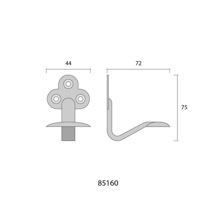 Colgador simple hierro zinc 7 x 7cm 1