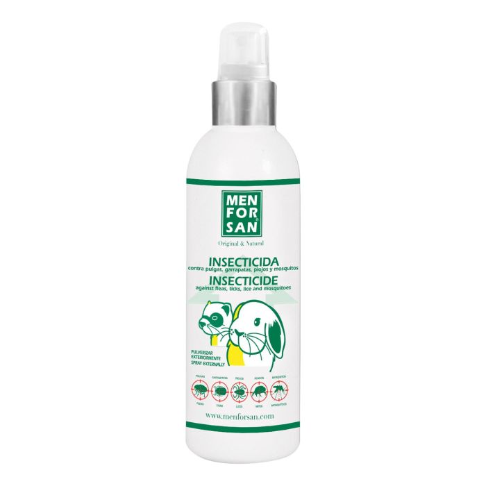 Men For San Insecticida Spray para Roedores y Hurones: Tratamiento y Prevención de Pulgas, Garrapatas, Ácaros, Mosquitos 125 ml Perfumado