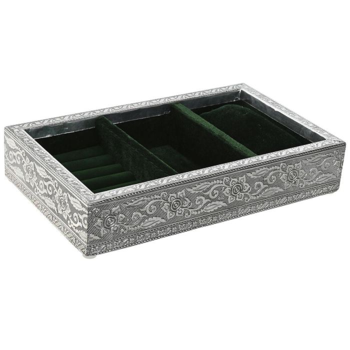 Bandeja Indio DKD Home Decor Plateado Verde 15 x 5 x 25 cm