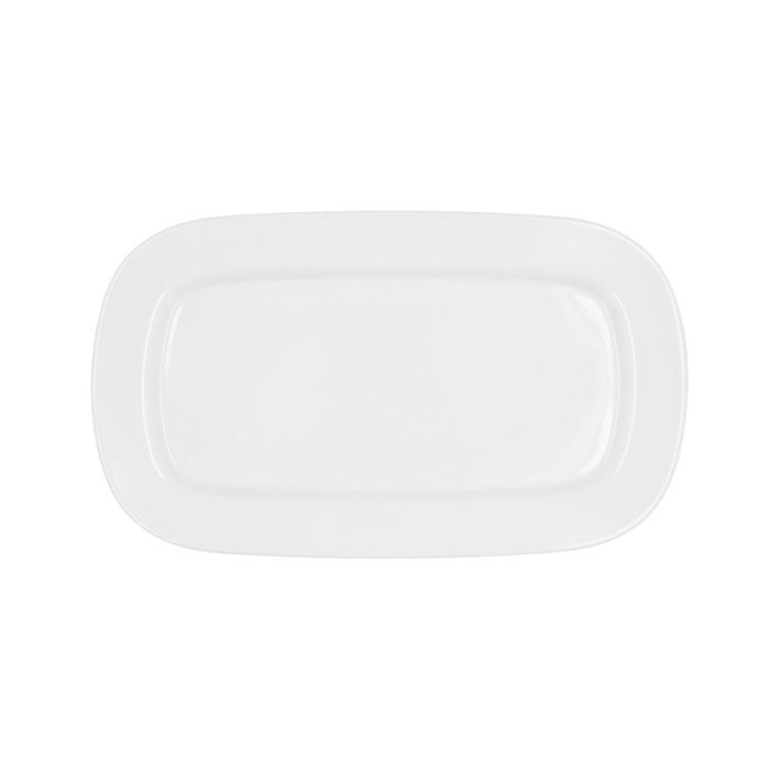 Bidasoa Fuente Rectangular Porcelana Glacial 31x18 cm, Set 6 Piezas, Alta Resistencia Hostelería, Apilable, Apta Microondas y Lavavajillas