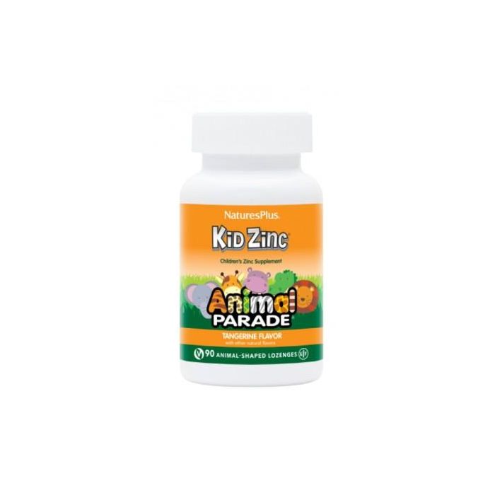 Animal Parade Kid Zinc Lozenges, Pastillas para chupar de Zinc con Equinácea, Sabor Mandarina y Mango, 90 Comprimidos