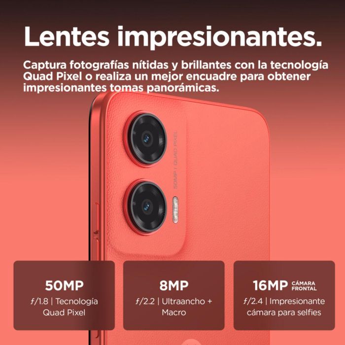 Motorola moto G35 5G Teléfono Móvil, Pantalla 6.72" FHD+ 120Hz, Cámara 50MP, 8GB RAM, 256GB Almacenamiento, 5000 mAh, Rojo 10 Motorola moto G35 5G Teléfono Móvil, Pantalla 6.72" FHD+ 120Hz, Cámara 50MP, 8GB RAM, 256GB Almacenamiento, 5000 mAh, Rojo 10