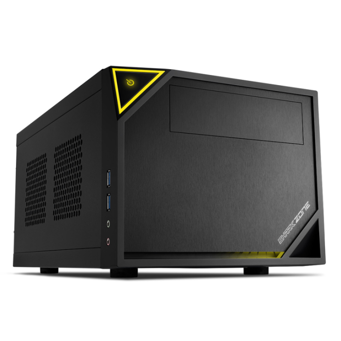 Sharkoon C10 SHARK ZONE Caja Torre PC Gaming Negro Amarillo con Soporte para Fuentes ATX y SFX de Diseño Elegante