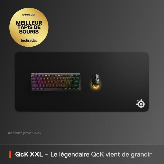 Alfombrilla de ratón para juegos - STEELSERIES - QCK XXL - Con superficie microtejida - 900 x 400 mm x 2 mm - Negra 1 Alfombrilla de ratón para juegos - STEELSERIES - QCK XXL - Con superficie microtejida - 900 x 400 mm x 2 mm - Negra 1