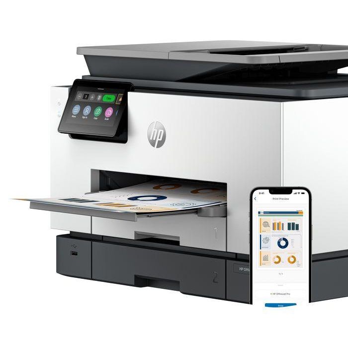 HP OfficeJet Pro 9130b Impresora Multifunción Inyección Tinta Térmica Color A4, Wifi, Dúplex (impresión/escaneo), ADF, 25ppm, Pantalla Táctil 21