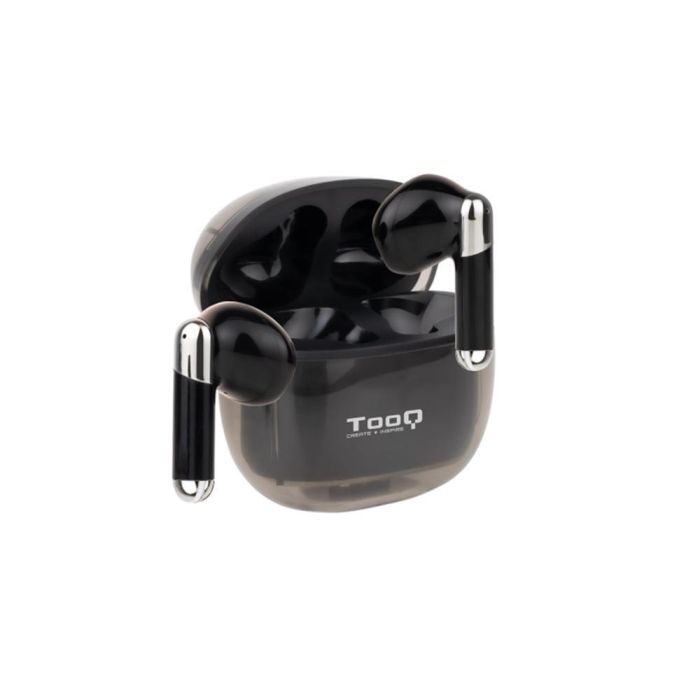 TooQ Auriculares Bluetooth Onyx TQBWH-0054B con Estuche de Carga, Autonomía 4h, Negros