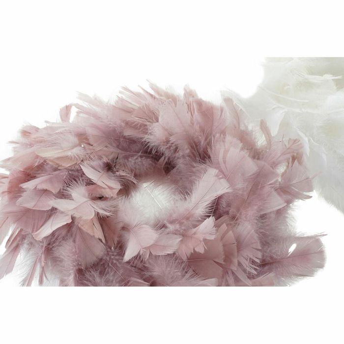 Corona Navidad Fantasia DKD Home Decor Rosa Palo Blanco 40 x 6 x 40 cm (2 Unidades) 1 Corona Navidad Fantasia DKD Home Decor Rosa Palo Blanco 40 x 6 x 40 cm (2 Unidades) 1