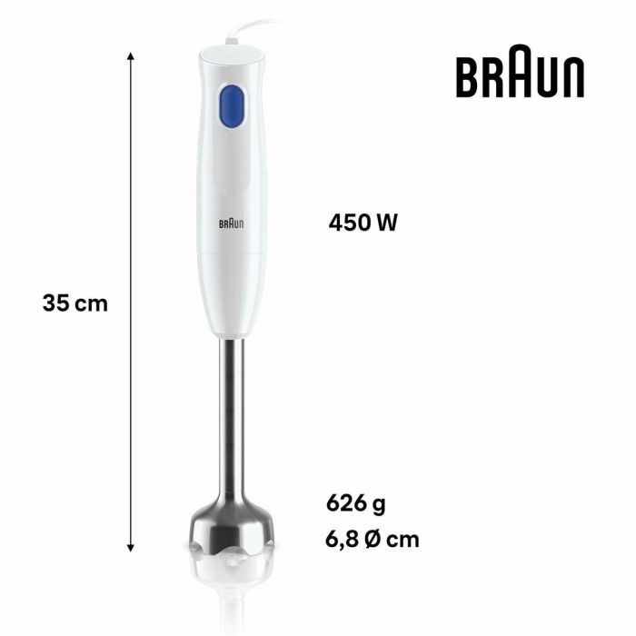 Batidora de Vaso Braun MQ10.001MWH Blanco 450 W