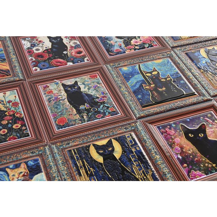 Posavasos Shabby DKD Home Decor Negro Multicolor 11 x 0.5 x 11 cm (72 Unidades) 1 Posavasos Shabby DKD Home Decor Negro Multicolor 11 x 0.5 x 11 cm (72 Unidades) 1