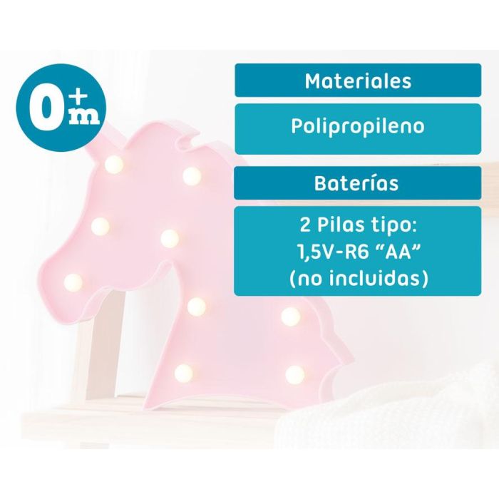 Unicornio 27*26*3 cm Led Rosa 5