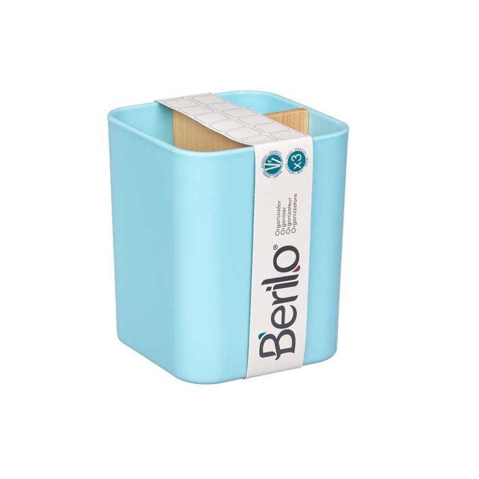 Organizador Cuadrado 3 Huecos Bambu Azul Berilo 9X11CM (6 Unidades) 1 Organizador Cuadrado 3 Huecos Bambu Azul Berilo 9X11CM (6 Unidades) 1